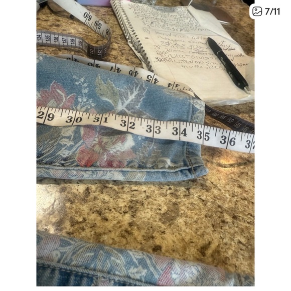 Grane Blue Floral Straight Leg Jeans - Picture 7 of 10